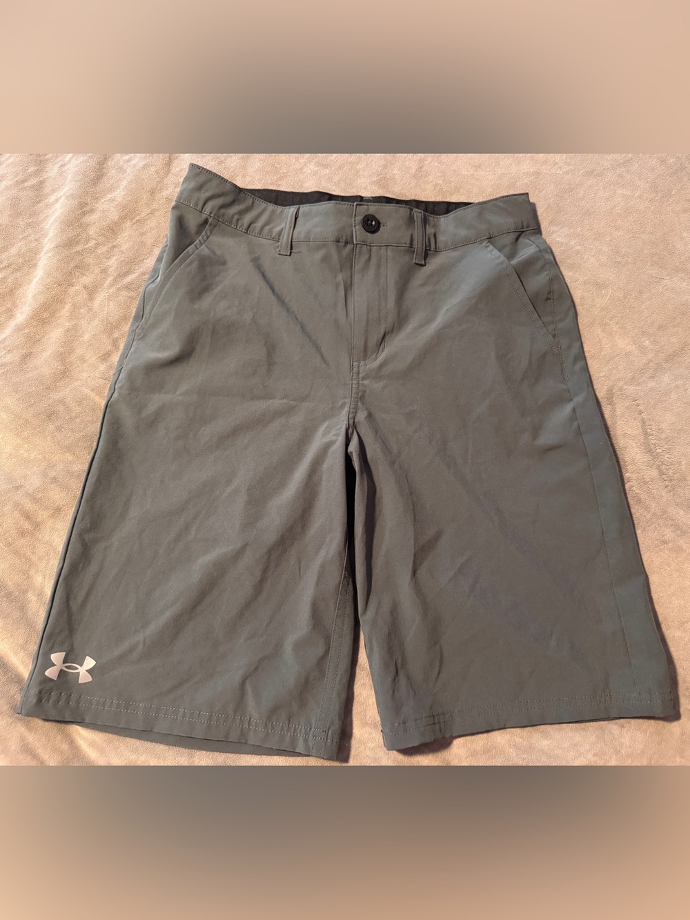 Under Armour Boys Golf Shorts 18 GrayPerformance Adjustable Waist VGUC